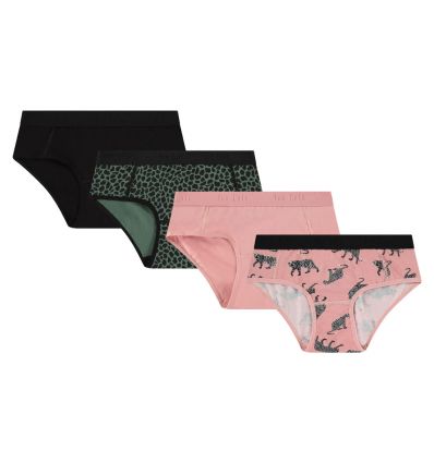 Ten Cate Meisjes Hipster Cotton Stretch 4Pack Pink Tiger pack