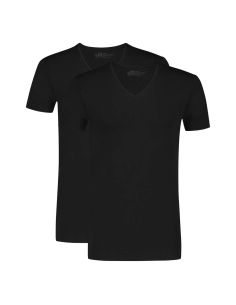 Ten Cate Basics men V-neck shirt 2 pack black