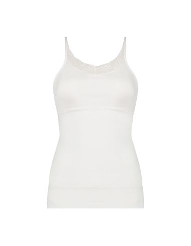 Ten Cate Dames Basics Cotton Shape Spaghetti Shirt Lace Wit